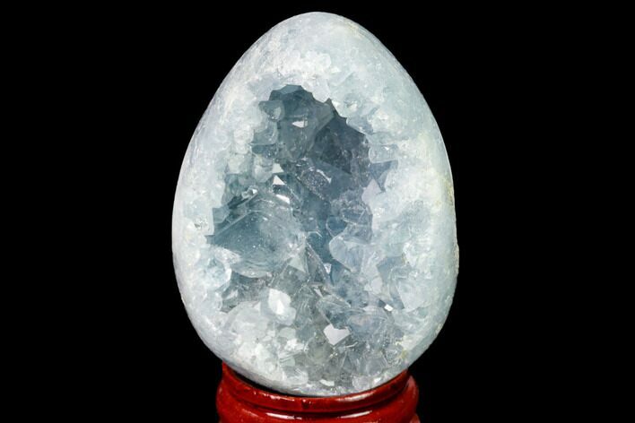 Crystal Filled Celestine (Celestite) Egg Geode - Madagascar #172675